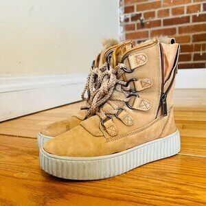 Pajar Cade Canada Shearling Insulated Tan Leather Ankle Winter Boot 6-6.5